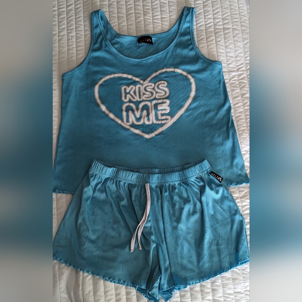 Teal Kiss Me DELIA's pajama set Size:Large